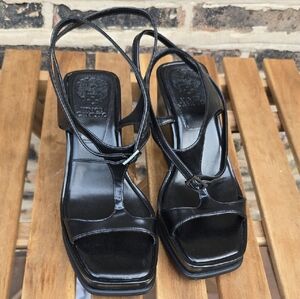 Vince Camuto Black Strappy Sandals with Block Heel